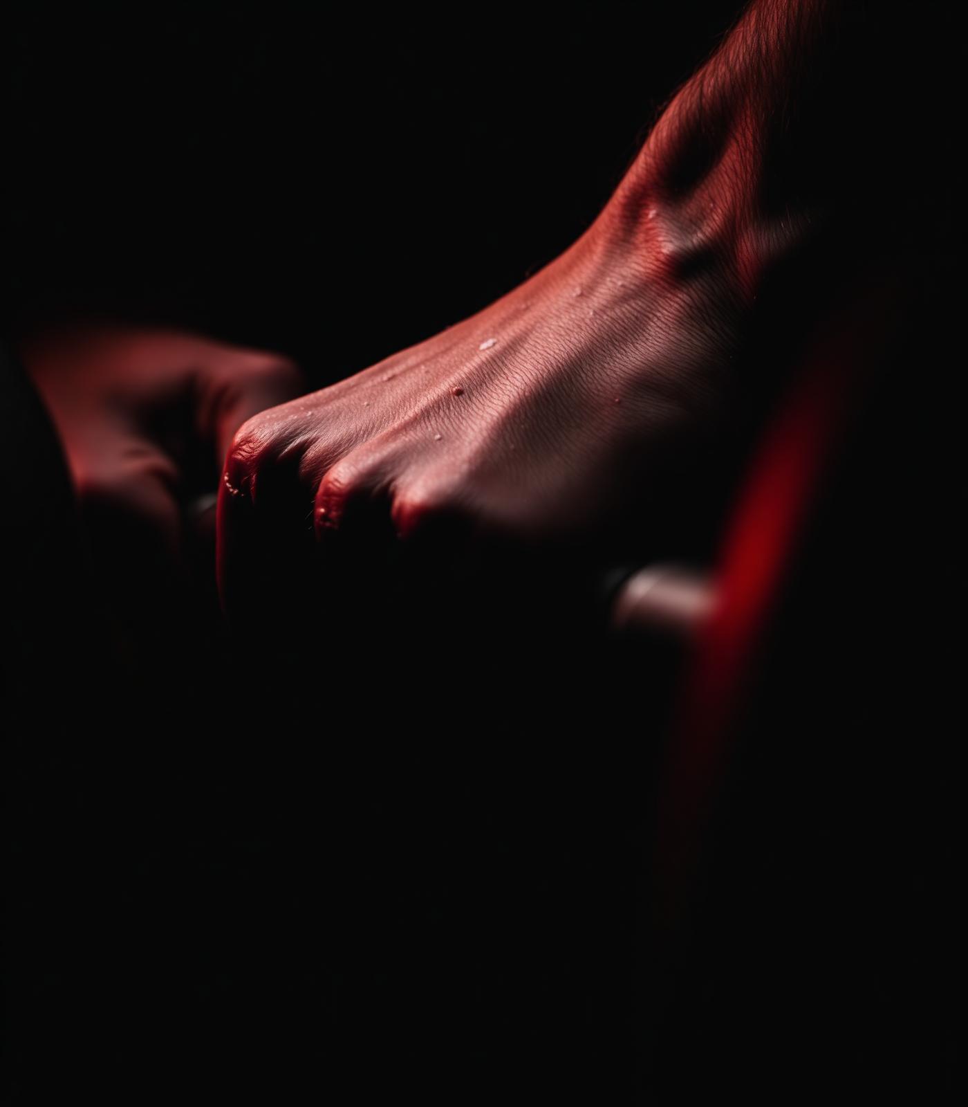 Athletic hands gripping a barbell